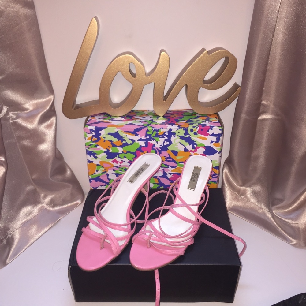 Pink strapy 1.5-2inch heel